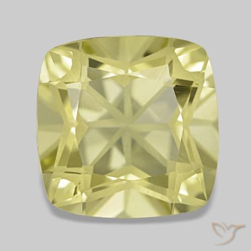 5.07 ct Yellow Quartz Gemstone, Quartz Gem in Cushion-Cut Shape for Sale.