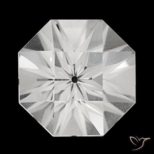 23.18 ct White Quartz Gemstone, Quartz Gem in Octagon Facet Shape for Sale.