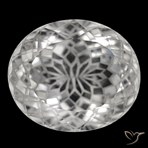 57.71 ct White Quartz Gemstone, Quartz Gem in Oval Portuguese-Cut Shape for Sale.