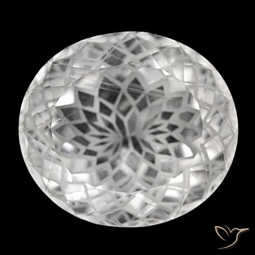 58.94 ct White Quartz Gemstone, Quartz Gem in Oval Portuguese-Cut Shape for Sale.