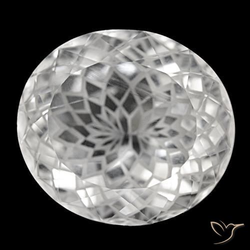 58.94 ct White Quartz Stone, Natural Quartz in Oval Portuguese-Cut Shape for Sale