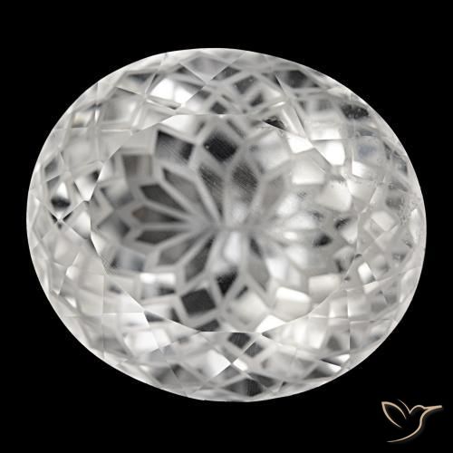 76.48 ct White Quartz Stone, Natural Quartz in Oval Portuguese-Cut Shape for Sale