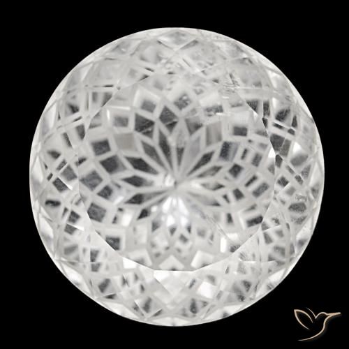 77.33 ct White Quartz Gemstone, Quartz Gem in Round Portuguese-Cut Shape for Sale.