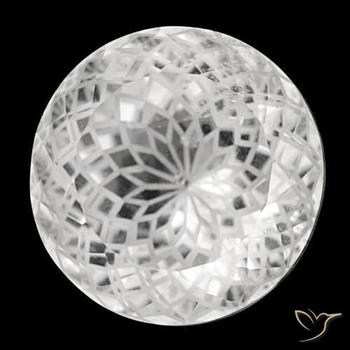 77.33 ct White Quartz Stone, Natural Quartz in Round Portuguese-Cut Shape for Sale