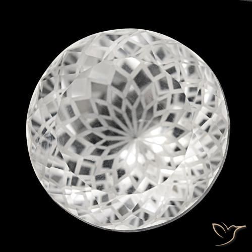 51.15 ct White Quartz Stone, Natural Quartz in Round Portuguese-Cut Shape for Sale