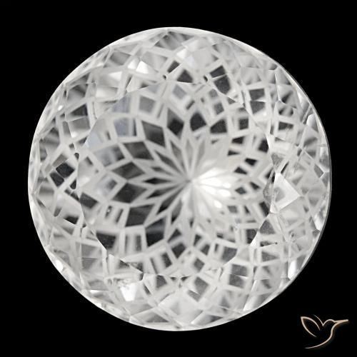 73.76 ct White Quartz Stone, Natural Quartz in Round Portuguese-Cut Shape for Sale