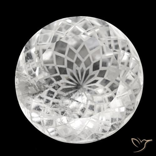 39.82 ct White Quartz Stone, Natural Quartz in Round Portuguese-Cut Shape for Sale