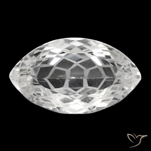 32.05 ct White Quartz Gemstone, Quartz Gem in Marquise Portuguese-Cut Shape for Sale.