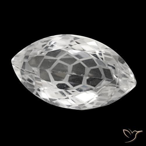 32.05 ct White Quartz Stone, Natural Quartz in Marquise Portuguese-Cut Shape for Sale