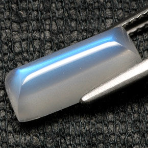 2.76 ct White Rainbow Moonstone Gemstone, Rainbow Moonstone Gem in Baguette Cabochon Shape for Sale.
