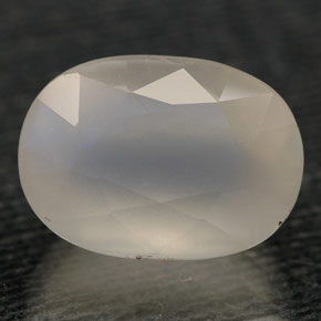 6.67 ct White Rainbow Moonstone Stone, Natural Rainbow Moonstone in Oval Facet Shape for Sale