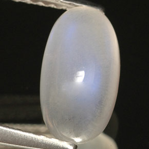 1.80 ct White Rainbow Moonstone Stone, Natural Rainbow Moonstone in Oval Cabochon Shape for Sale