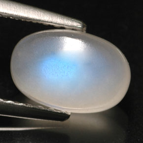 2.15 ct White Rainbow Moonstone Stone, Natural Rainbow Moonstone in Oval Cabochon Shape for Sale
