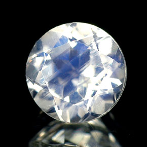 0.79 ct Blue Rainbow Moonstone Stone, Natural Rainbow Moonstone in Round Facet Shape for Sale