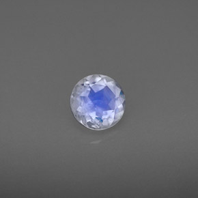 0.71 ct White Rainbow Moonstone Stone, Natural Rainbow Moonstone in Round Facet Shape for Sale