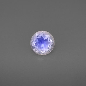 0.74 ct White Rainbow Moonstone Gemstone, Rainbow Moonstone Gem in Round Facet Shape for Sale.