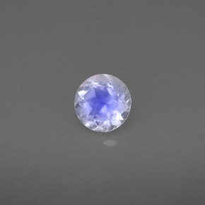 0.74 ct White Rainbow Moonstone Stone, Natural Rainbow Moonstone in Round Facet Shape for Sale
