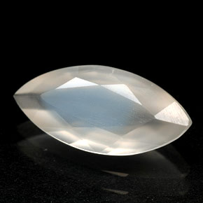 1.64 ct White Rainbow Moonstone Stone, Natural Rainbow Moonstone in Marquise Facet Shape for Sale