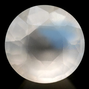 2.16 ct White Rainbow Moonstone Gemstone, Rainbow Moonstone Gem in Round Facet Shape for Sale.