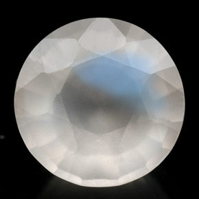 2.16 ct White Rainbow Moonstone Stone, Natural Rainbow Moonstone in Round Facet Shape for Sale