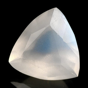 1.41 ct White Rainbow Moonstone Stone, Natural Rainbow Moonstone in Trillion Facet Shape for Sale