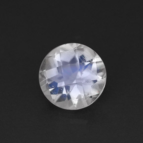 0.70 ct White Rainbow Moonstone Gemstone, Rainbow Moonstone Gem in Round Checkerboard Shape for Sale.