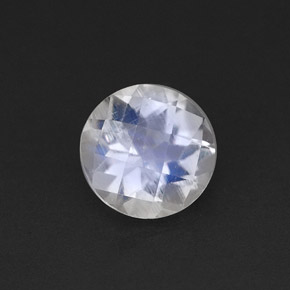 0.70 ct White Rainbow Moonstone Stone, Natural Rainbow Moonstone in Round Checkerboard Shape for Sale