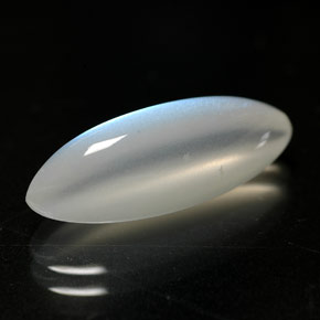 5.06 ct White Rainbow Moonstone Gemstone, Rainbow Moonstone Gem in Marquise Cabochon Shape for Sale.