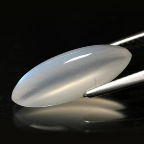 Rainbow Moonstone Gemstone in 18.9 x 6.5 mm Size for Sale, Rainbow Moonstone Stone in White Color