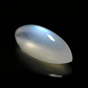 8.94 ct White Rainbow Moonstone Stone, Natural Rainbow Moonstone in Marquise Cabochon Shape for Sale