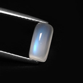 1.86 ct White Rainbow Moonstone Stone, Natural Rainbow Moonstone in Baguette Cabochon Shape for Sale