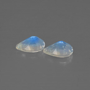 Rainbow Moonstone Gemstone in 6.3 x 4.4 mm Size for Sale, Rainbow Moonstone Stone in Blue White Color