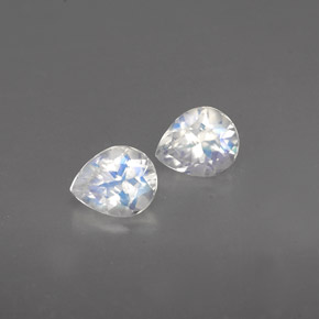 0.61 ct White Rainbow Moonstone Stone, Natural Rainbow Moonstone in Pear Facet Shape for Sale