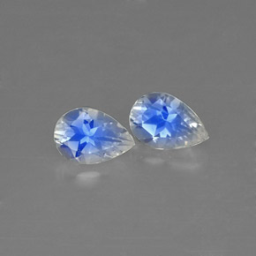 0.83 ct White Rainbow Moonstone Stone, Natural Rainbow Moonstone in Pear Facet Shape for Sale