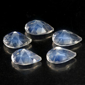 Rainbow Moonstone Gemstone in 6 x 4 mm (calibrated) Size for Sale, Rainbow Moonstone Stone in White Blue Color