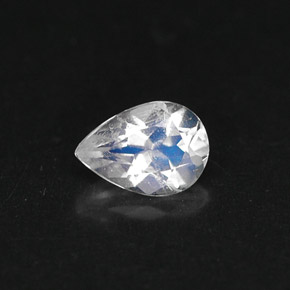 0.35 ct Blue Rainbow Moonstone Gemstone, Rainbow Moonstone Gem in Pear Facet Shape for Sale.
