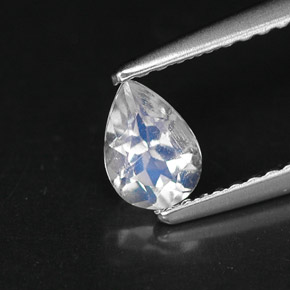 0.35 ct Blue Rainbow Moonstone Stone, Natural Rainbow Moonstone in Pear Facet Shape for Sale