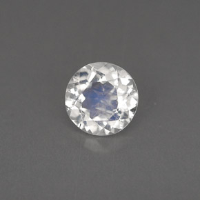0.77 ct White Rainbow Moonstone Stone, Natural Rainbow Moonstone in Round Facet Shape for Sale