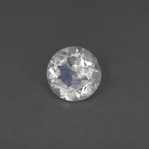 0.72 ct White Rainbow Moonstone Gemstone, Rainbow Moonstone Gem in Round Facet Shape for Sale.