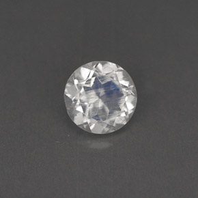 0.72 ct White Rainbow Moonstone Stone, Natural Rainbow Moonstone in Round Facet Shape for Sale