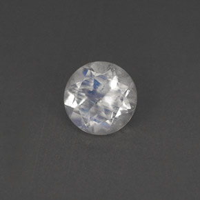 0.79 ct White Rainbow Moonstone Stone, Natural Rainbow Moonstone in Round Facet Shape for Sale