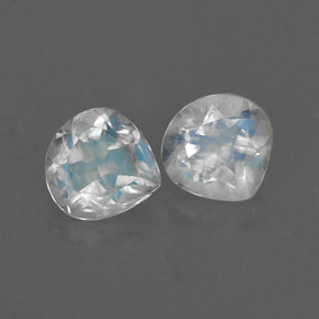 0.84 ct White Rainbow Moonstone Stone, Natural Rainbow Moonstone in Pear Facet Shape for Sale