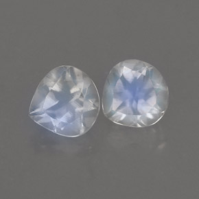 0.89 ct White Rainbow Moonstone Gemstone, Rainbow Moonstone Gem in Pear Facet Shape for Sale.