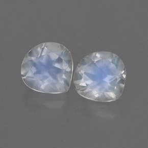 0.89 ct White Rainbow Moonstone Stone, Natural Rainbow Moonstone in Pear Facet Shape for Sale