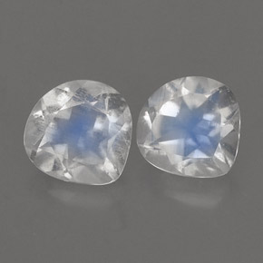 1.24 ct White Rainbow Moonstone Gemstone, Rainbow Moonstone Gem in Pear Facet Shape for Sale.