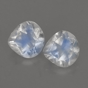 1.24 ct White Rainbow Moonstone Stone, Natural Rainbow Moonstone in Pear Facet Shape for Sale