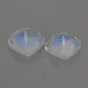 Rainbow Moonstone Gemstone in 5.9 x 5.1 mm Size for Sale, Rainbow Moonstone Stone in Blue White Color