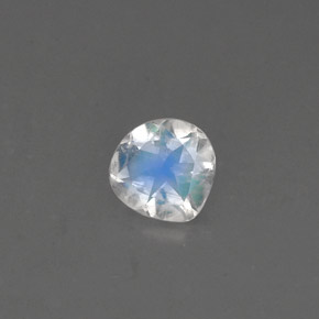 0.52 ct White Rainbow Moonstone Stone, Natural Rainbow Moonstone in Pear Facet Shape for Sale