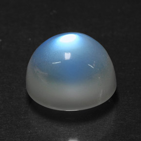 7.08 ct White Rainbow Moonstone Stone, Natural Rainbow Moonstone in Oval Cabochon Shape for Sale
