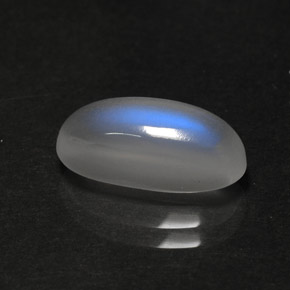 3.29 ct White Rainbow Moonstone Gemstone, Rainbow Moonstone Gem in Oval Cabochon Shape for Sale.